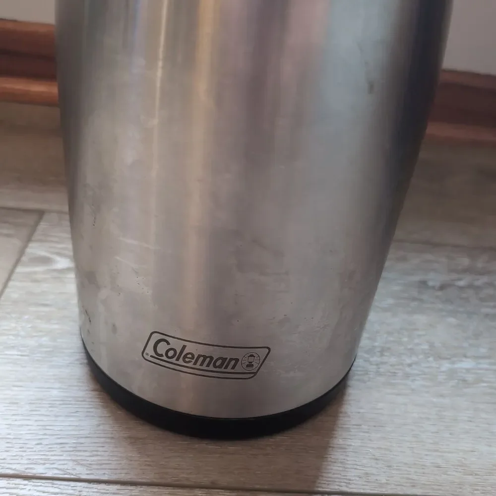 Coleman Vacuum Coffee Thermos Stainless Steel Pump Action Camping With Handle